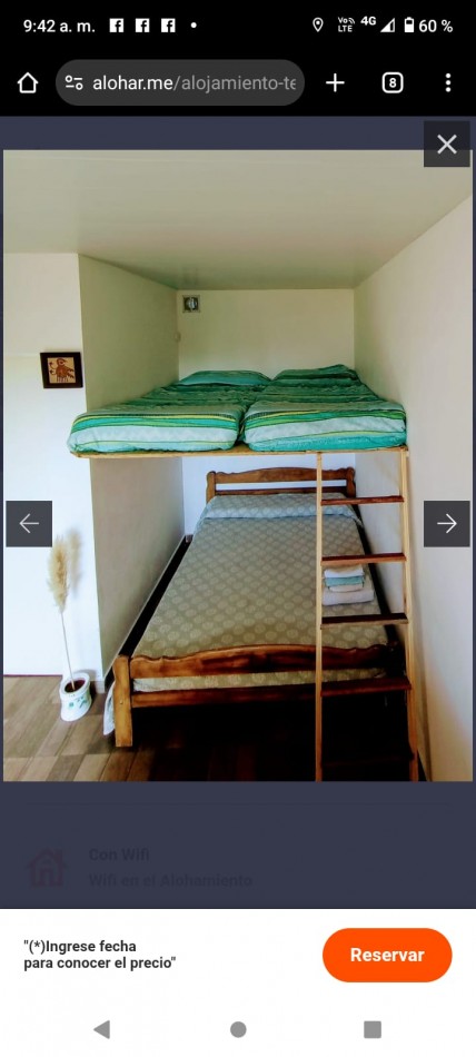 CASAS 2 AMBIENTES ALQUILER 9, 12, 24 O TEMPORAL