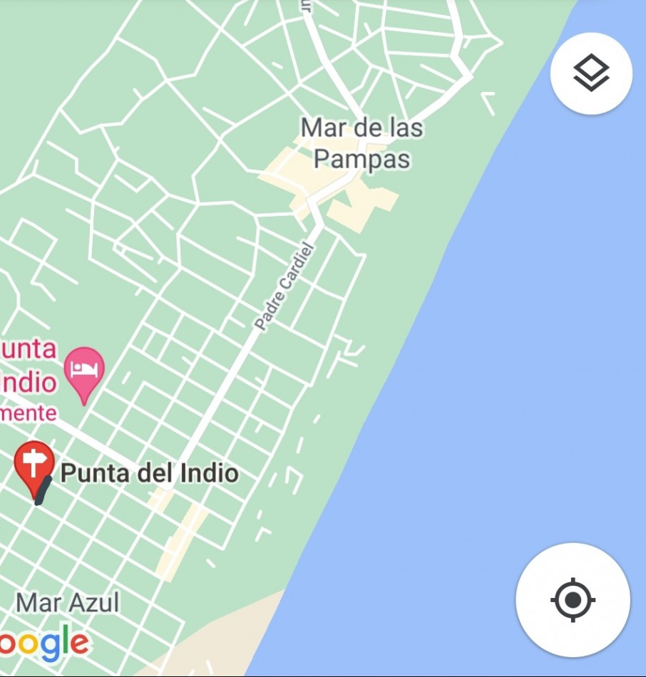 LOTE EN MAR AZUL. CALLE PUNTA DEL INDIO. A 600 METROS DEL MAR. LOTE DE 10X35